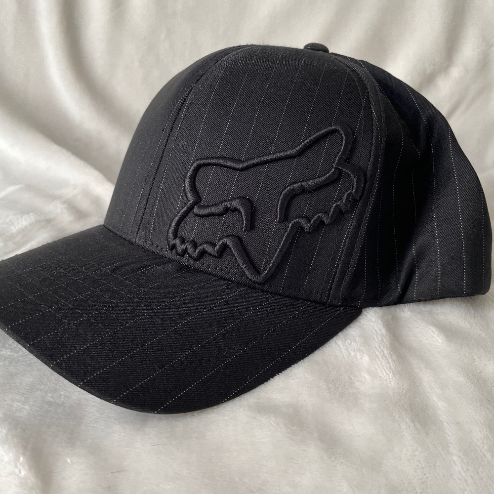 FOX Racing Black Pin Stripe Flex Fit Hat L-XL